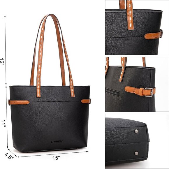 Slouchy Hobo Tote Bag Minimalist Shoulder Purse Large Capacity Women - Picture 2 of 6